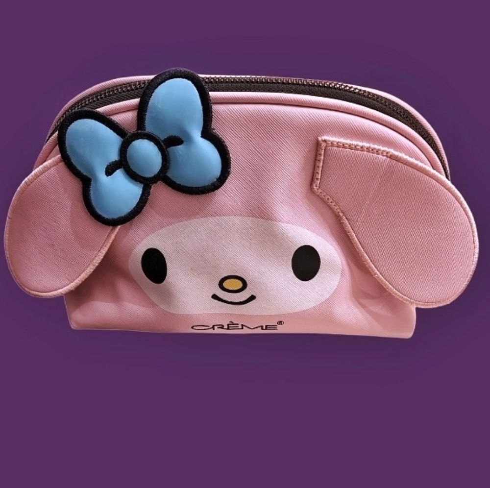 The Creme Shop Pink Blue Bow Cosmetic Pouch